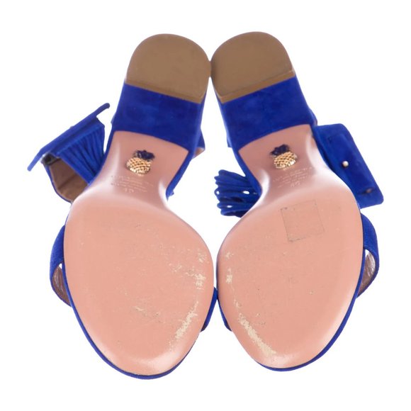 AQUAZZURA Suede Ankle-Strap Sandals Size: 10 | IT 40 - Picture 5 of 5